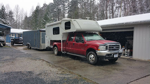 Truck Camper Towing Trailer
