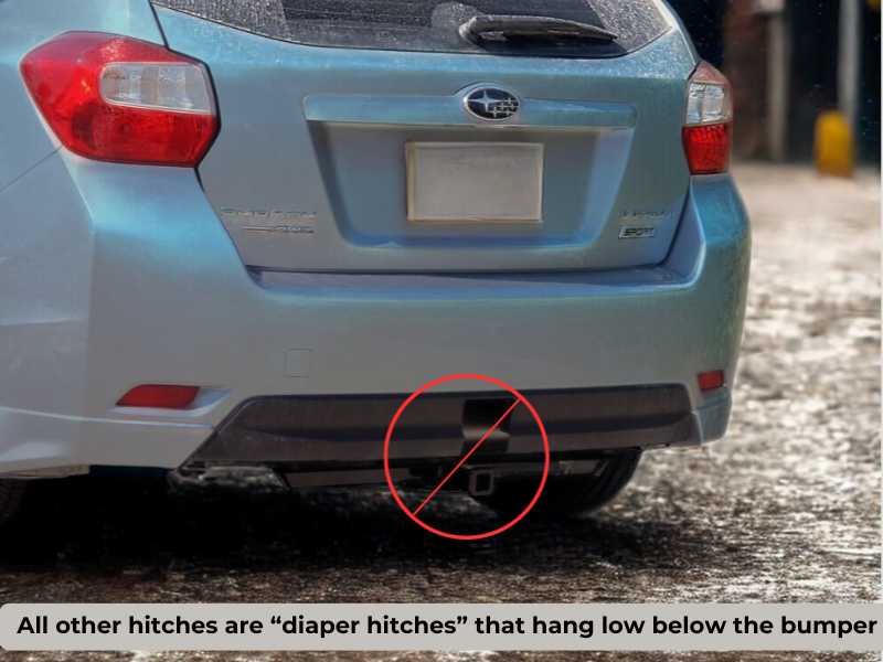 Example of a bulky diaper-style hitch