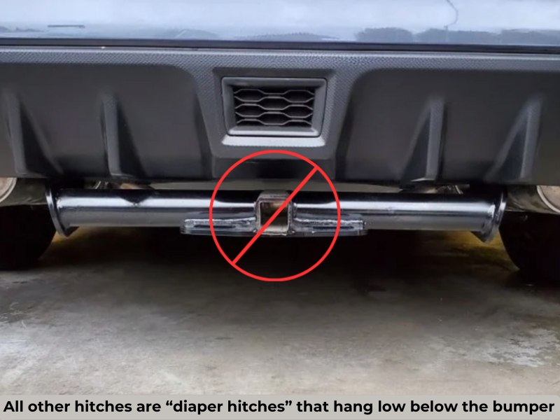 Example of a bulky diaper-style hitch