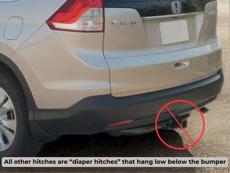 Example of a bulky diaper-style hitch