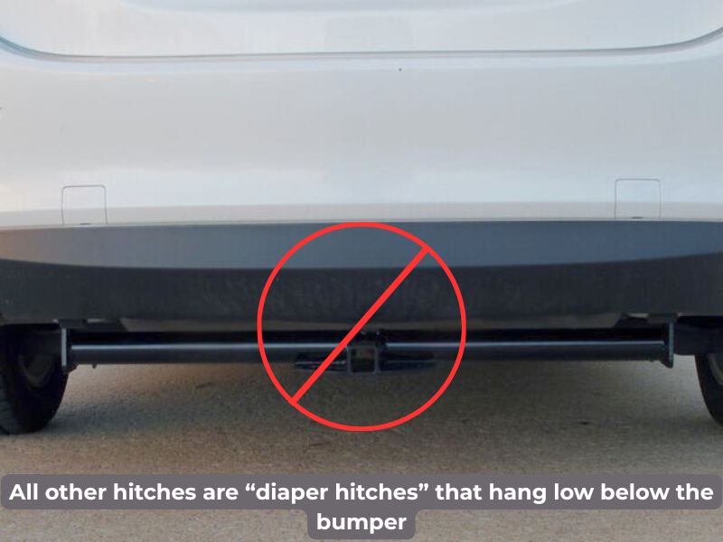 Example of a bulky diaper-style hitch