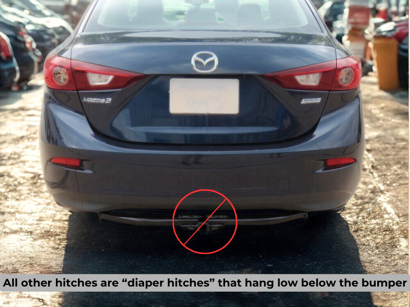 Example of a bulky diaper-style hitch