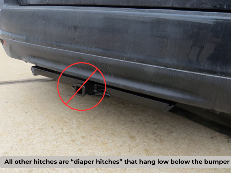 Example of a bulky diaper-style hitch