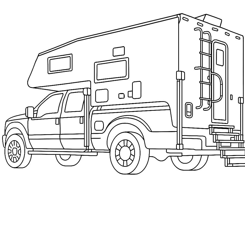 Rear entry truck camper