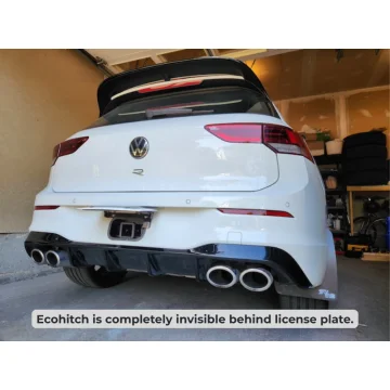VW Golf R and GTI — 2022 - 2026 — Stainless Steel EcoHitch® Trailer Hitch-Invisi - Invisible behind license plate - (X5002S)